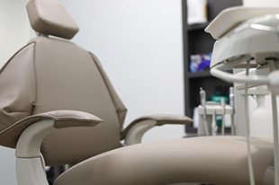 Empty dental chair at cosmetic dentist