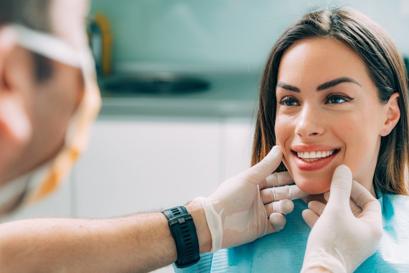 Woman after professional teeth whitening